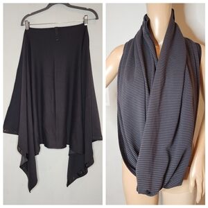 Lululemon Vinyasa Scarf Soft Rulu Black‎ Grey Stripe